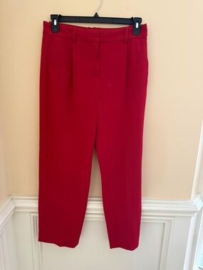 J. Crew Red Tailored Ankle Trousers Sz 8